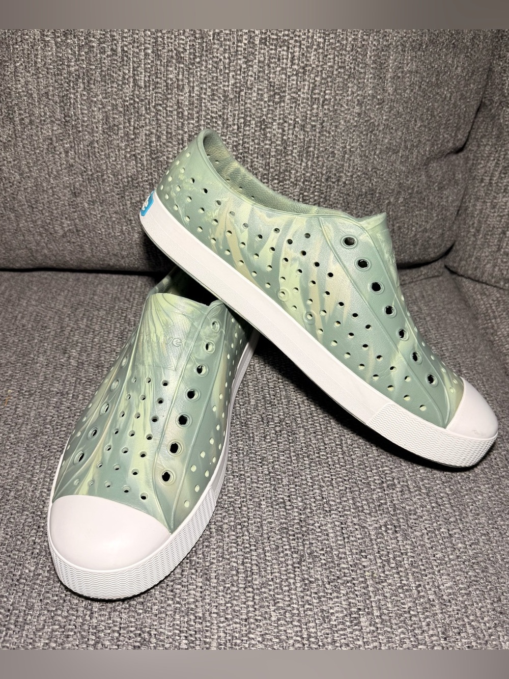Native Jefferson Marbled Elm Green Shell White Folk Marble shoes Men size 10